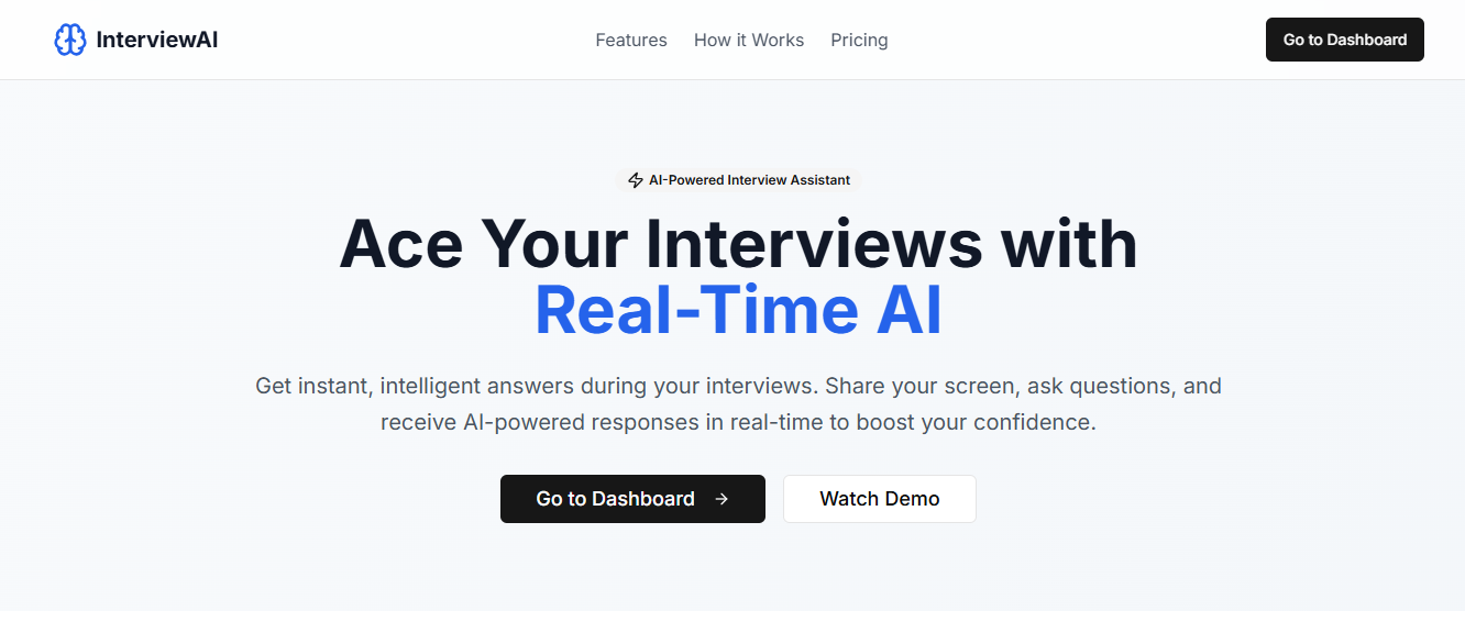 Real-Time AI Interview Assistant live interface